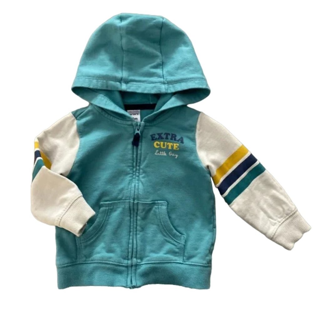 Carter's Cute Little Guy French Terry Colourblock Full-zip Hoodie size 12 Months